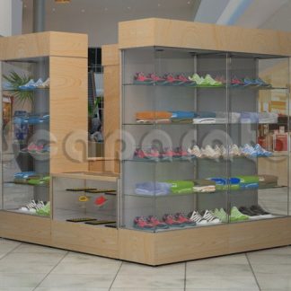 RETAIL KIOSK WITH TALL SHOWCASES IS08.