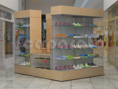 RETAIL KIOSK WITH TALL SHOWCASES IS08.