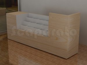 Mostrador recto con casilleros