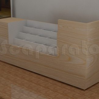 Mostrador recto con casilleros