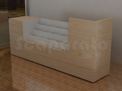 Mostrador recto con casilleros