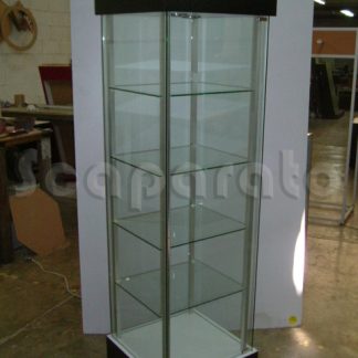 vitrina exhibidora de vidrio