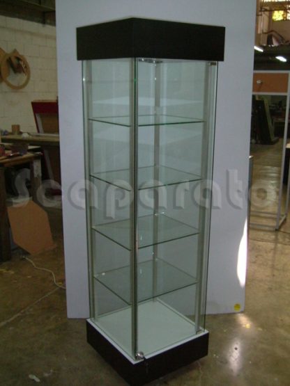 vitrina exhibidora de vidrio