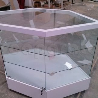 Vitrina de mostrador hexagonal