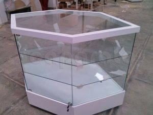 Vitrina de mostrador hexagonal