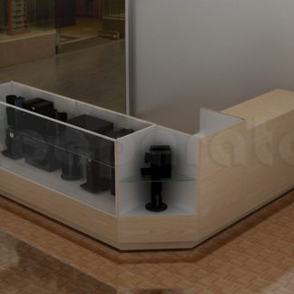 Mostrador de servicio con vitrina