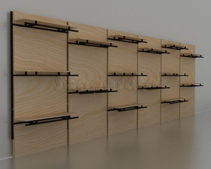 exhibición modular de pared