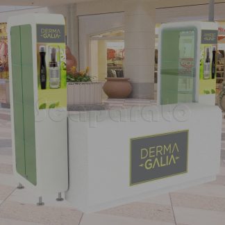 Kiosco comercial con vitrinas
