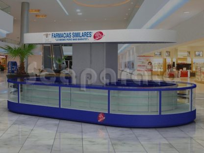oval-shaped display cases kosk