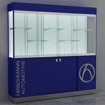 wall showcase with shelves