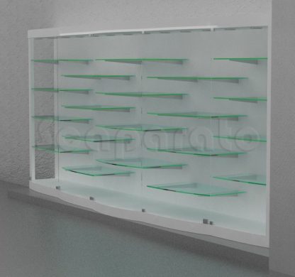 curved glass wall showcase