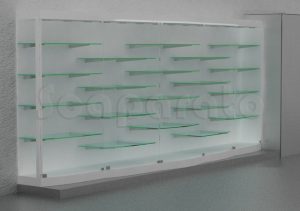 vitrina curva de cristal para pared