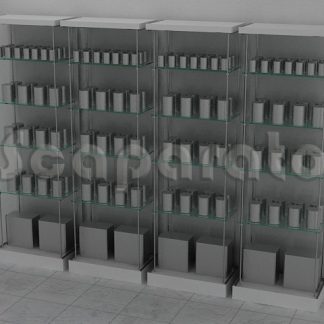Exhibidor modular con entrepaño