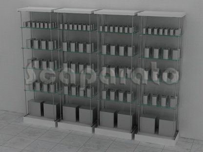 Exhibidor modular con entrepaño