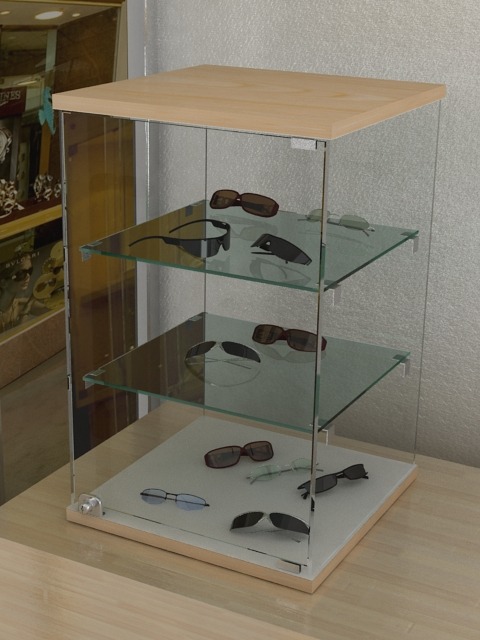 Vitrina de mesa con repisas