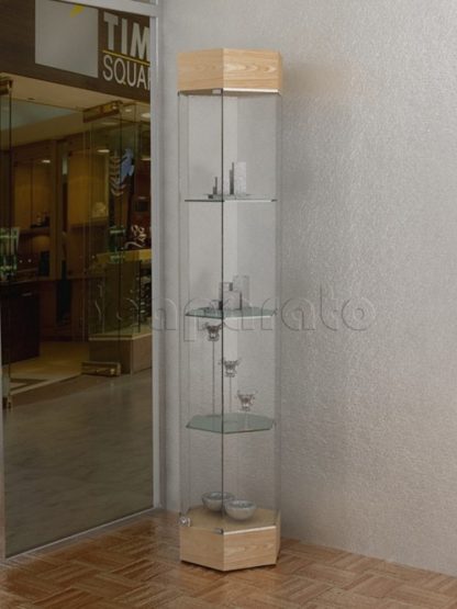 Vitrina de torre con luz