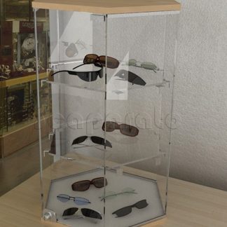 Vitrina hexagonal de mesa