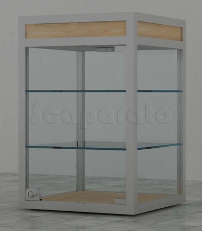 vitrina de mesa de aluminio