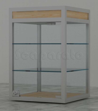 vitrina de mesa de aluminio