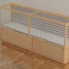 Vitrina con panel ranurado