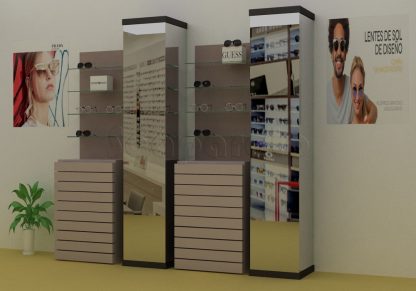 Exhibidor de lentes de madera