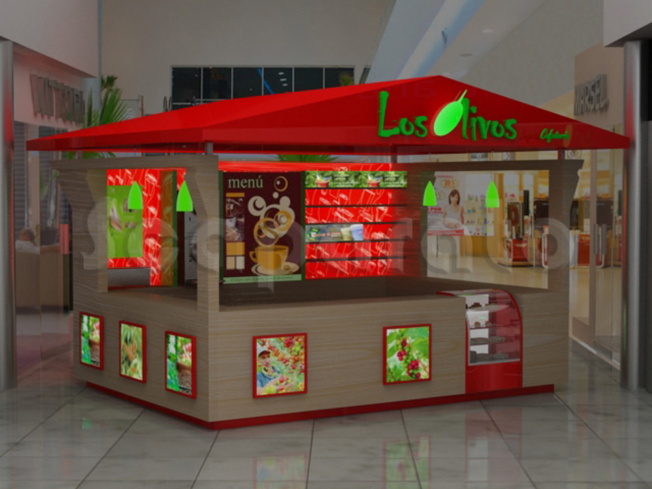 RETAIL KIOSK FOR SALE OF FOOD ISA01 Scaparato Retail